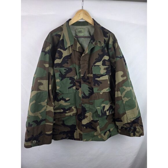 U.S. Military Men's Jacket Size XL Green Woodland Camouflage Camo Army Combat